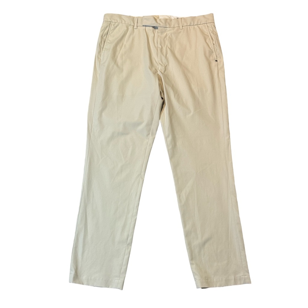 RLX Ralph Lauren mens 35x32 ivory performance flat front golf pants EUC